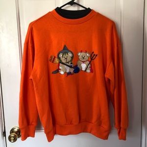 Halloween devil and witch trick or treat sweater